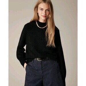 J.Crew Rollneck Sweater Supersoft Yarn Merino Alpaca Black CB945 Size XS NWT